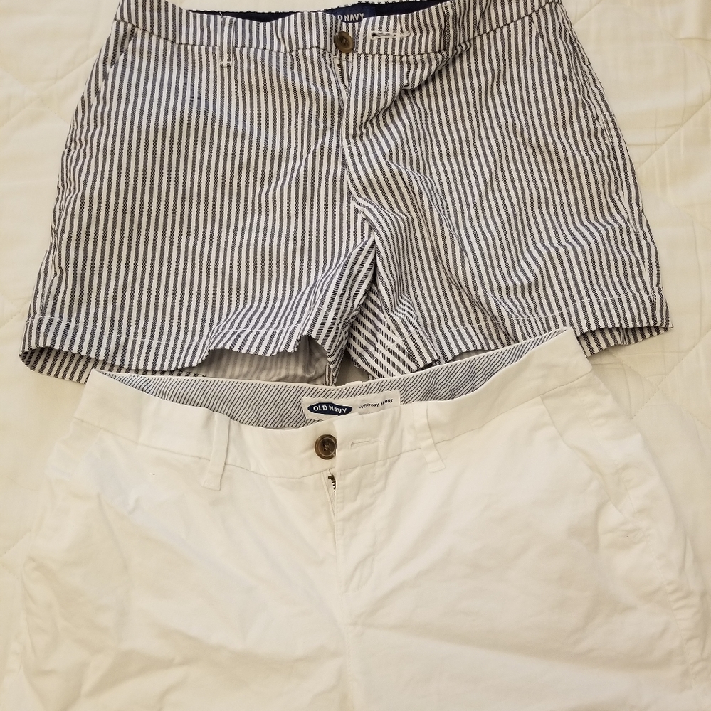 Two pairs girls old navy shorts- size 2- excellent condition